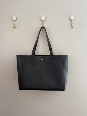 Tory Burch Blake Tote Black with Devon Sand interior